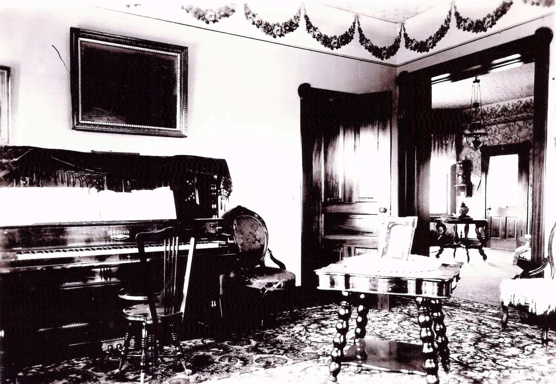 Historic parlor room featuring quarter sawn Sycamore fireplace millwork